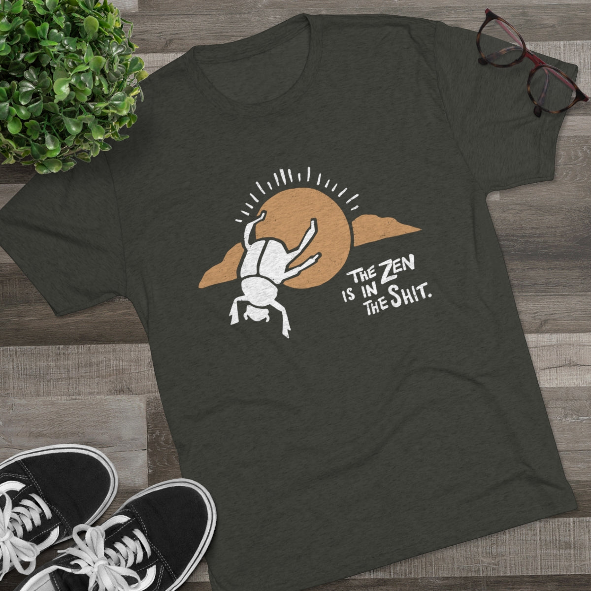 The Zen Is In The Shit Unisex Tri-Blend Crew Tee